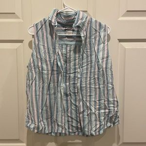 girls striped columbia vest - L (fits like a women’s M)